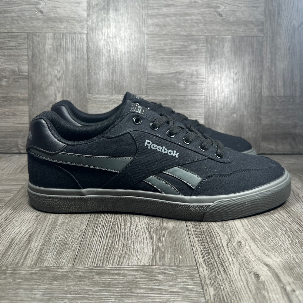 Reebok Sneaker Club Mens 12 Black Canvas Low Top FFC0119597 NEW